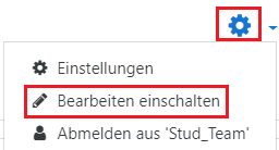 Bearbeiten einschalten